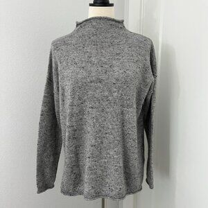 Madewell Small Heather gray Donegal Whitworth Mockneck Long Sleeve Sweater